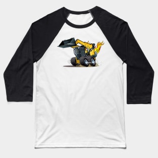 Cartoon Crazy Skid Steer Baseball T-Shirt